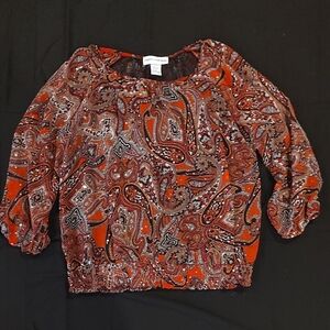 Paisley Print Women's Top - Red and Black